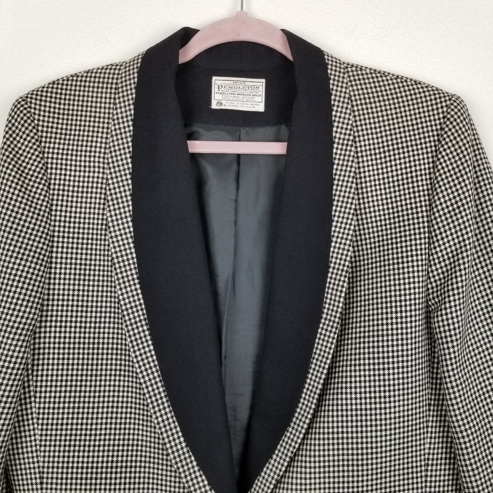 Pendleton Size 14 Virgin Wool Checked Blazer - image 4